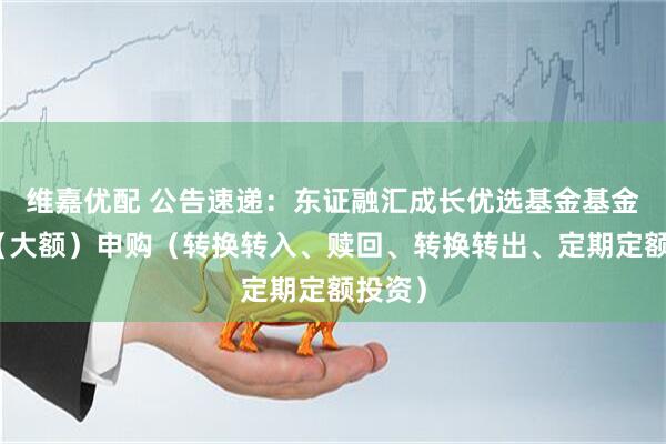 维嘉优配 公告速递：东证融汇成长优选基金基金暂停（大额）申购（转换转入、赎回、转换转出、定期定额投资）