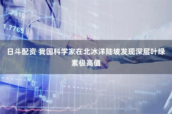日斗配资 我国科学家在北冰洋陆坡发现深层叶绿素极高值