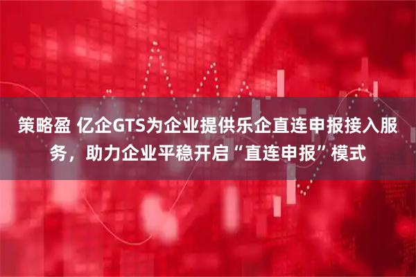 策略盈 亿企GTS为企业提供乐企直连申报接入服务，助力企业平稳开启“直连申报”模式